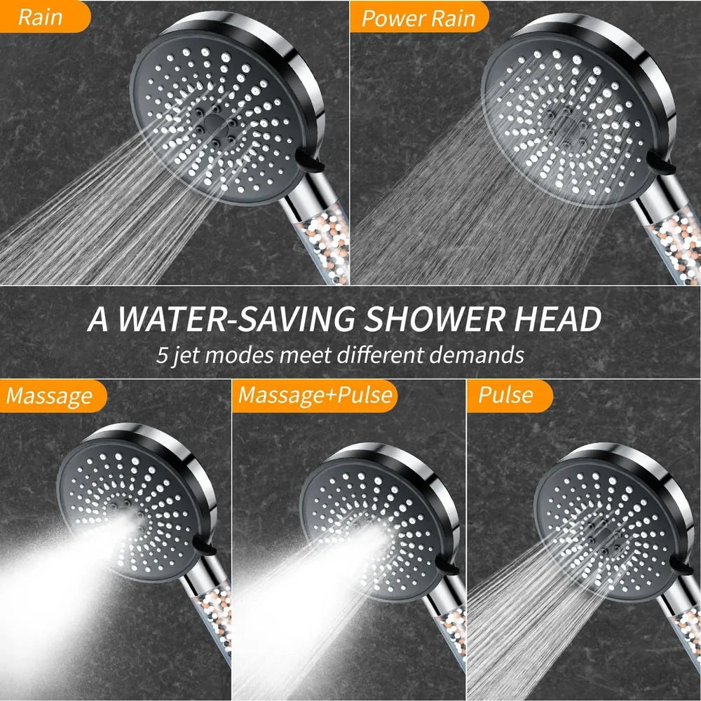 Velora Flow™ 5-Mode Filtered Shower Head
