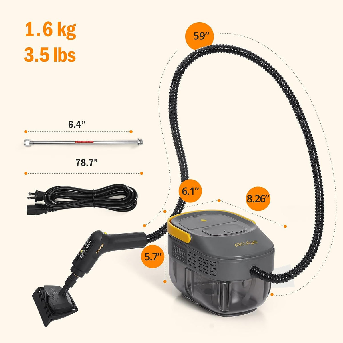High-temperature steam cleaner for home surfaces
