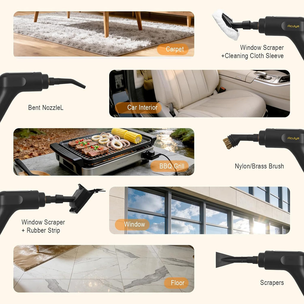 Black multi-surface steam cleaning system