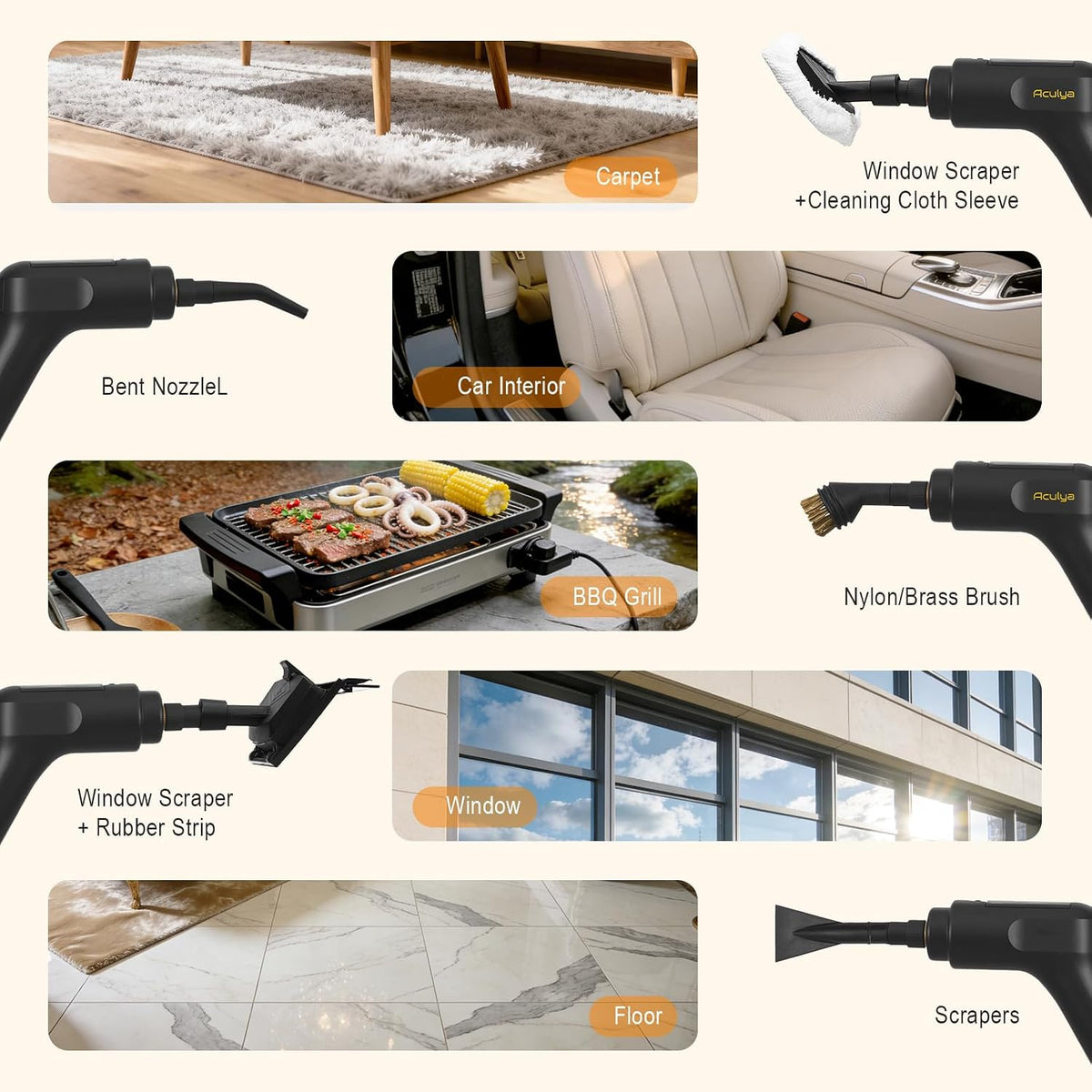 Black multi-surface steam cleaning system